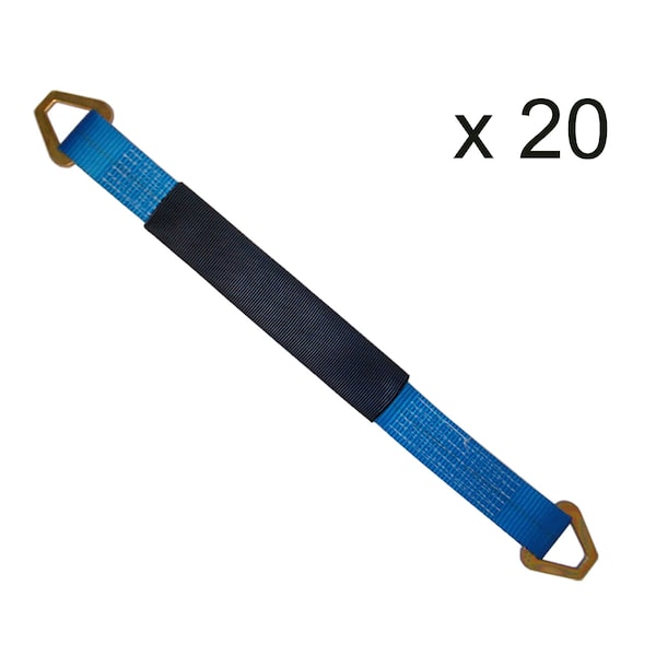 2" x 18" Axle Straps w/ Sleeve & D Rings, WLL: 3, 333 lbs., PK20